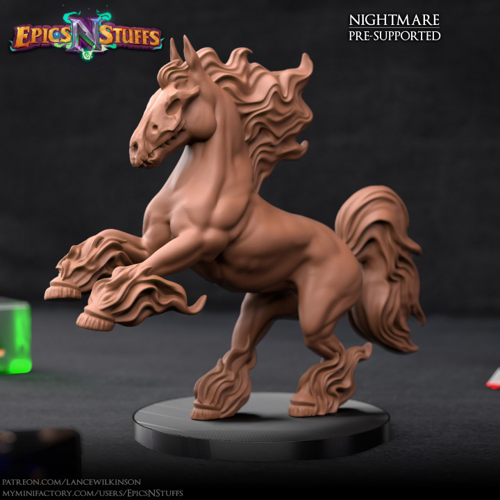 Nightmare Steed Miniature - Pre-Supported image