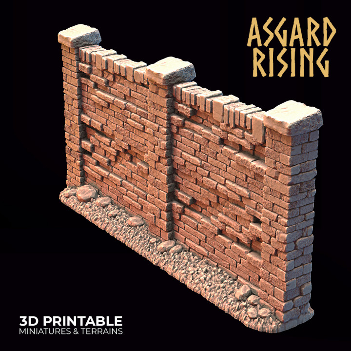 Stone Wall with Gate (ver. 2) /Terrain/ /Pre-supported/ image