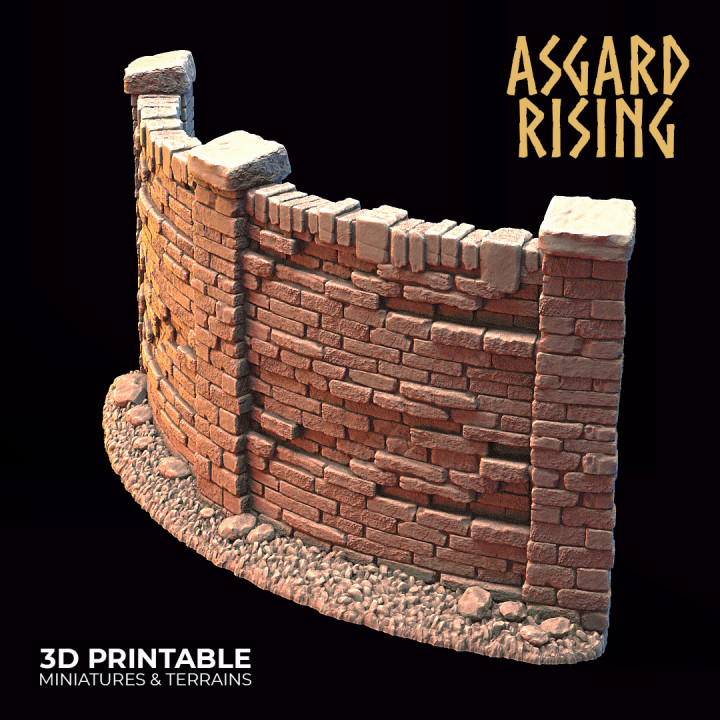 Stone Wall with Gate (ver. 2) /Terrain/ /Pre-supported/ image