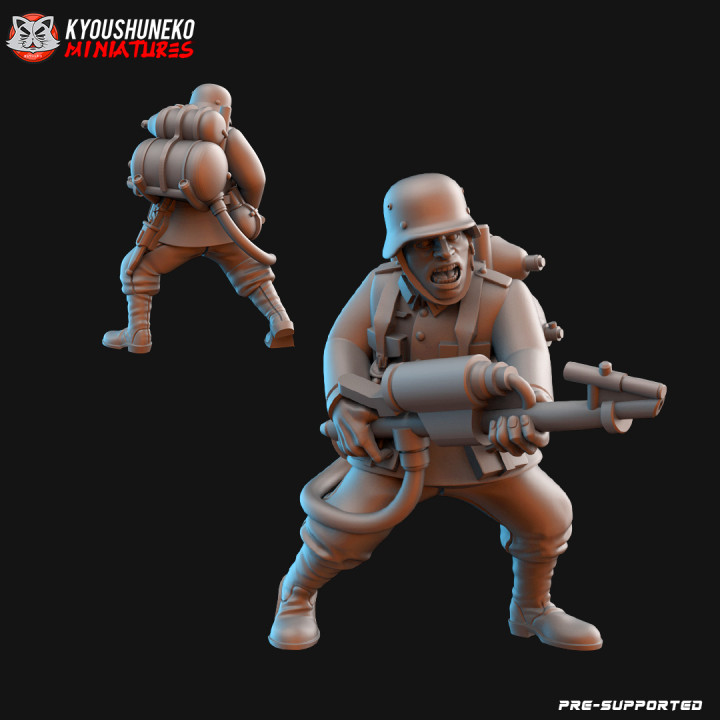 German Flamethrower Unit ww2 image