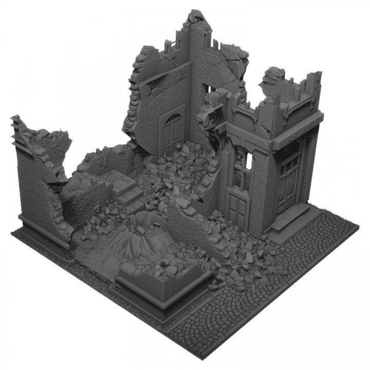 Printable Cityblocks - 4 Buildings und Ruins