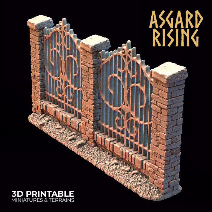 Wrought Iron Fence with Gate (ver. 3) /Terrain/ /Pre-supported/ image