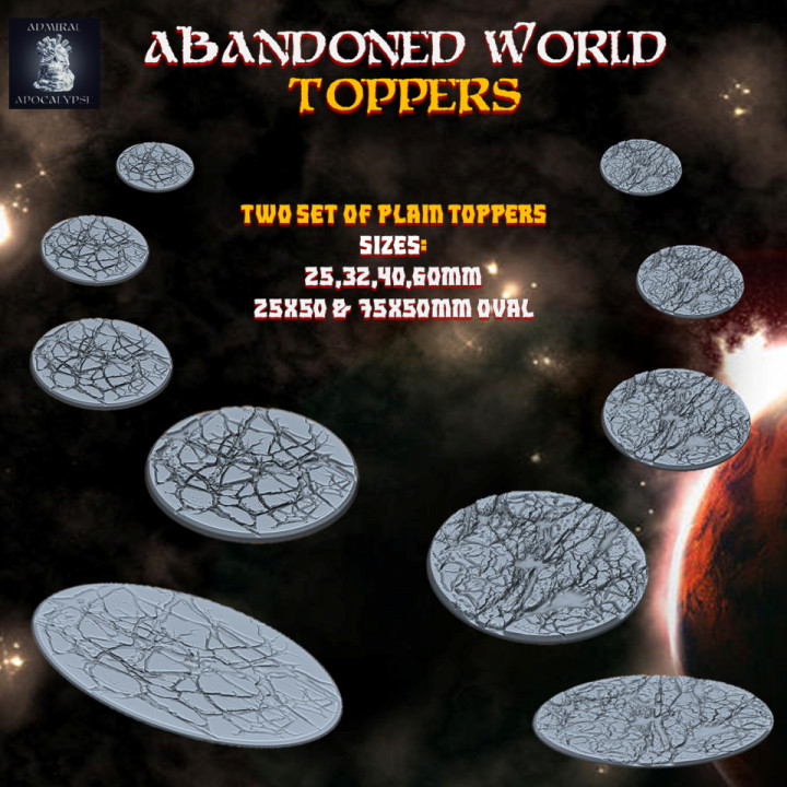 Abandoned World Toppers (19 stl files// decorated and plain) image