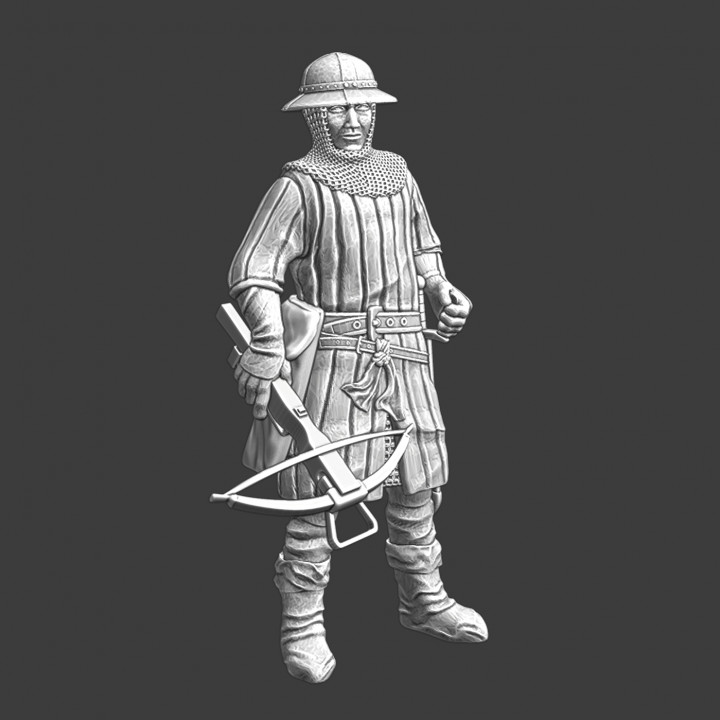 Medieval crossbowman - preparing image