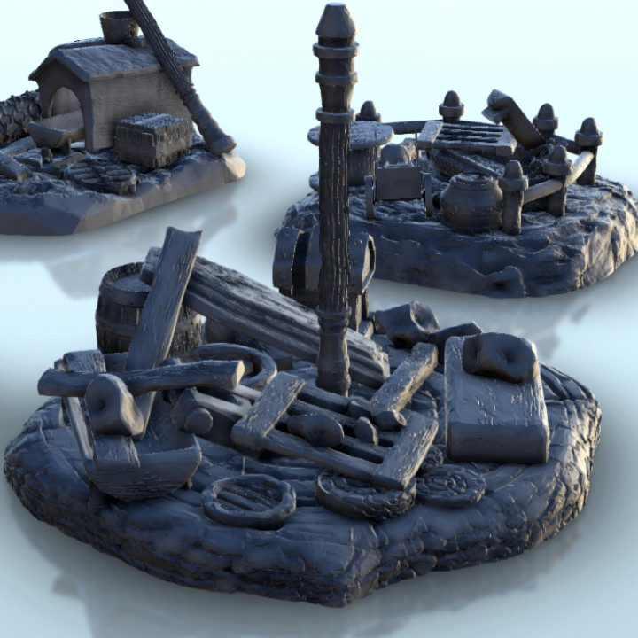 Barricades set 8 - Hobbit medieval scenery terrain wargame image
