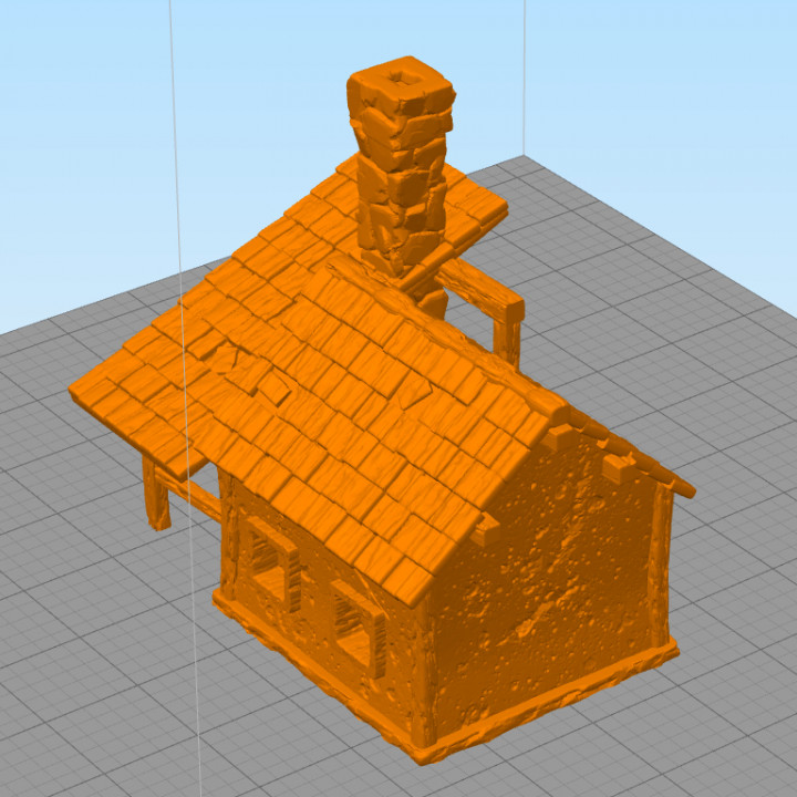 Blacksmith shop with outdoor chimney 9 - Hobbit medieval scenery terrain wargame image