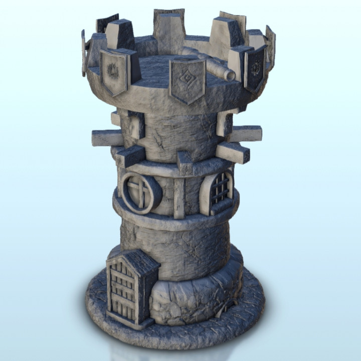 Rounded tower with canons 10 - Hobbit medieval scenery terrain wargame image