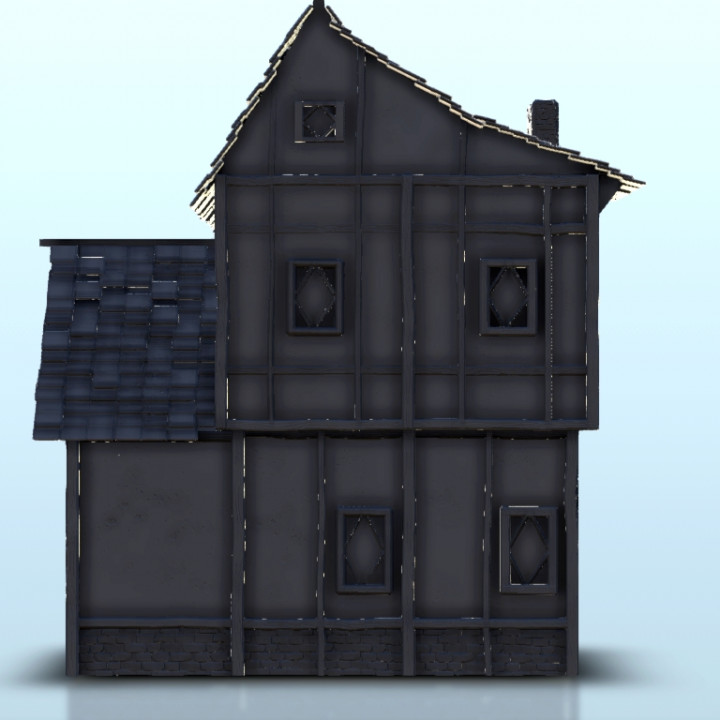 Medieval house with floor 1 - Medieval Dark Age scenery terrain wargame image