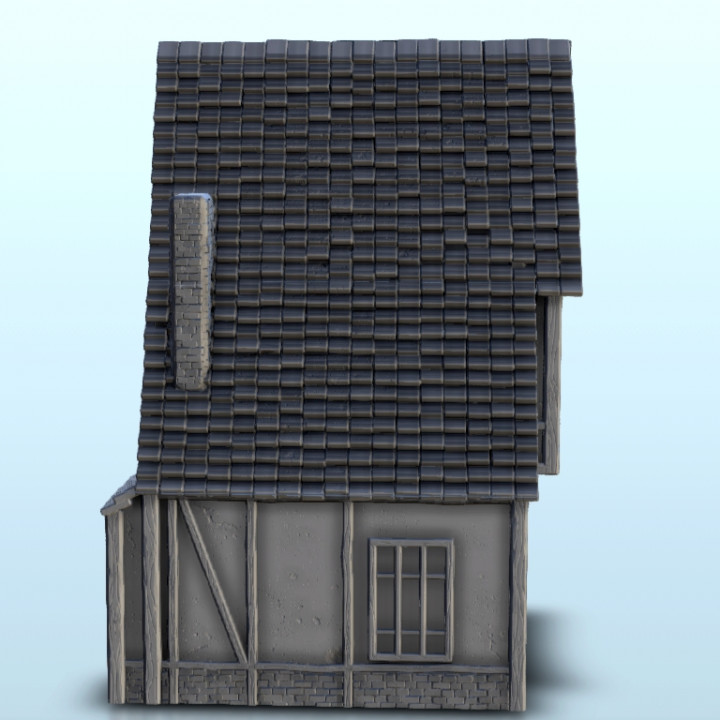 Medieval house with jettied floor 10 - Medieval Dark Age scenery terrain wargame image