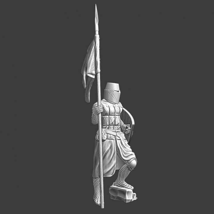 Medieval Teutonic Knight with banner/Lance image