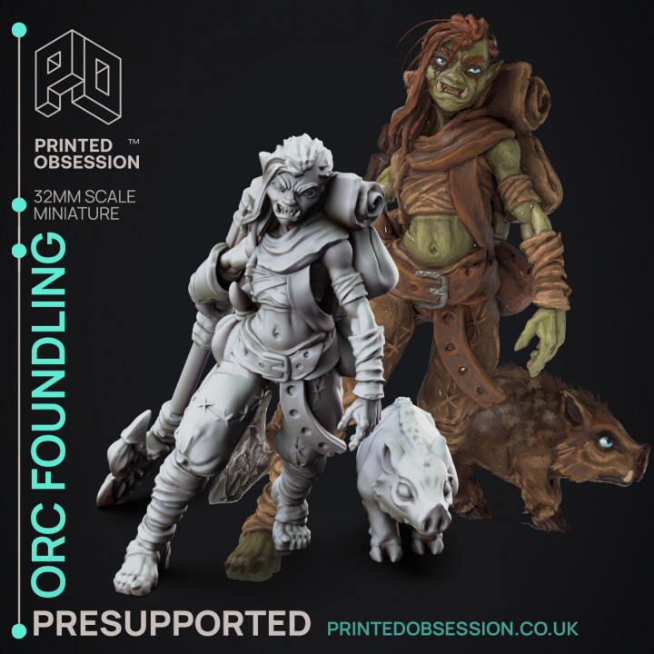 Orc Foundling - Female orc Foundling - PRESUPPORTED - 32mm scale image