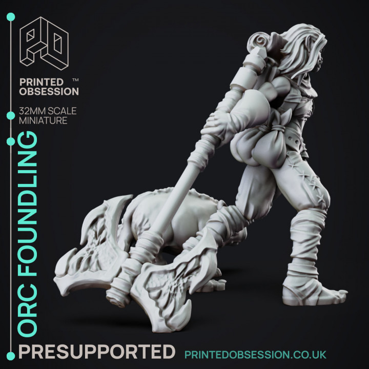 Orc Foundling - Female orc Foundling - PRESUPPORTED - 32mm scale image