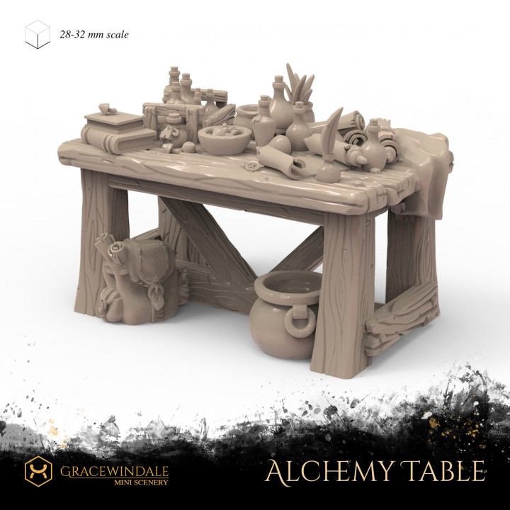 3D Printable Alchemy Table by Gracewindale Mini Scenery