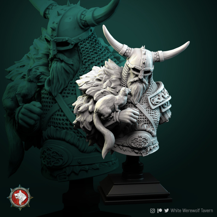 Kolgrim viking bust pre-supported image