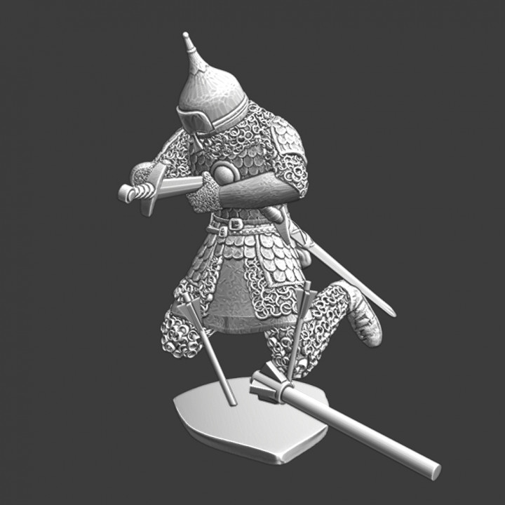 Medieval wounded Russian Knight - kneeling image