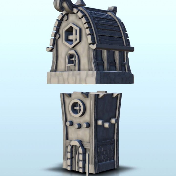 Medieval tower with pediment 1 - Medieval scenery terrain wargame image