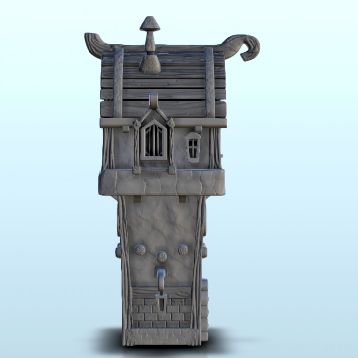 Medieval tower with pediment 1 - Medieval scenery terrain wargame image