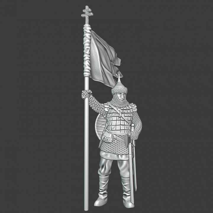 Medieval Kyiv warrior - with banner image