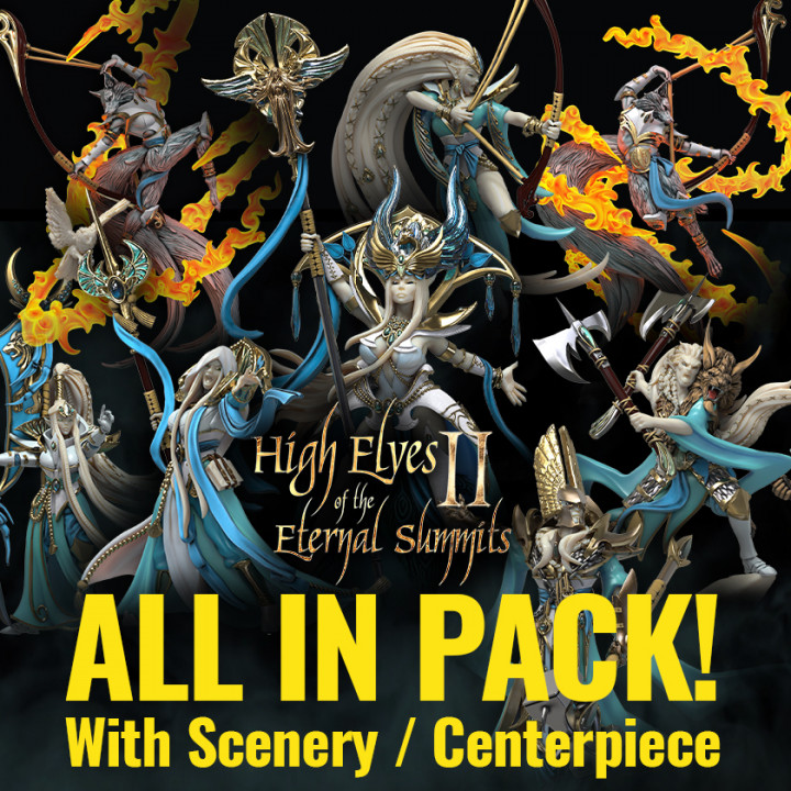 High Elves of the Eternal Summits 2 All in Pack (with scenery/Centerpiece) image