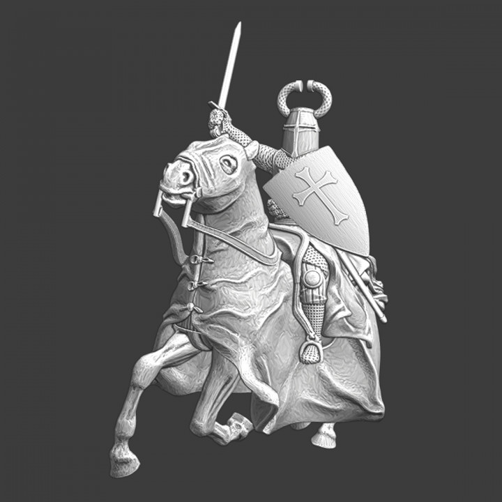 Medieval Order Knight with half horn helmet image