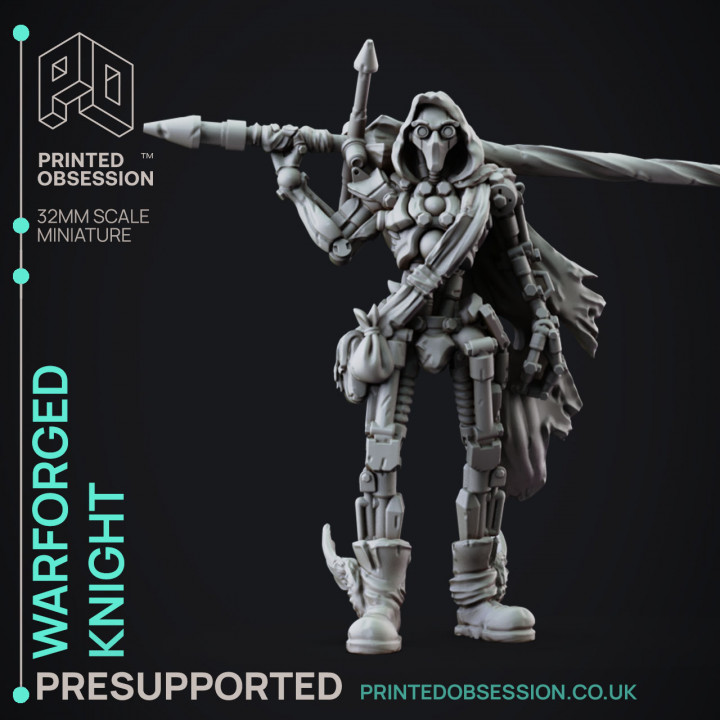 Warforged - Knight - Foundlings - PRESUPPORTED - 32mm scale image