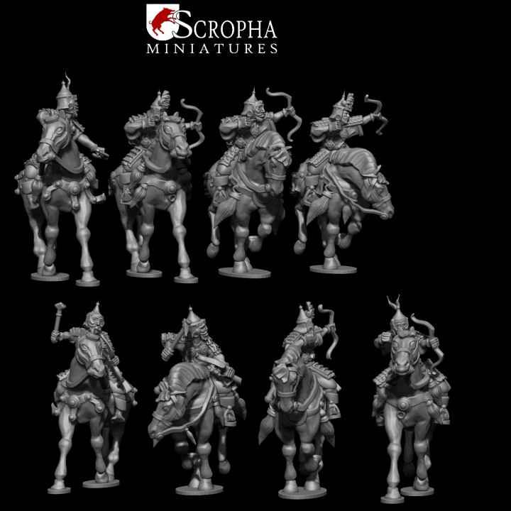 Mounted cuman warriors with bows image