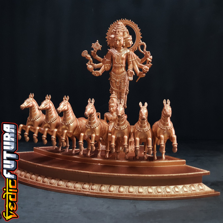 Surya - The Sun, with 7 horses & his Charioteer Aruna image