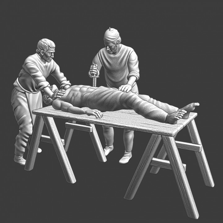 Medieval surgeons at work image