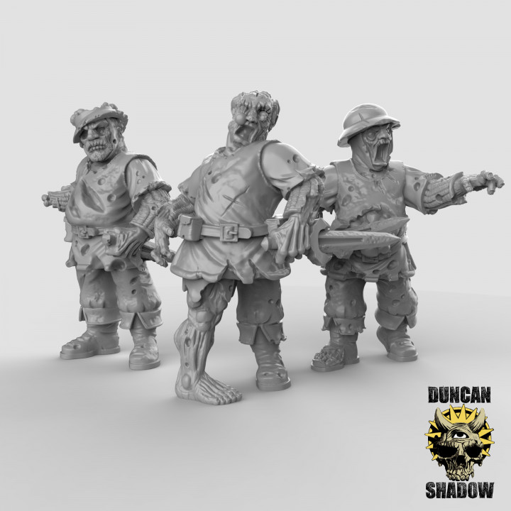 Zombie Town Guard with Daggers (pre supported) image