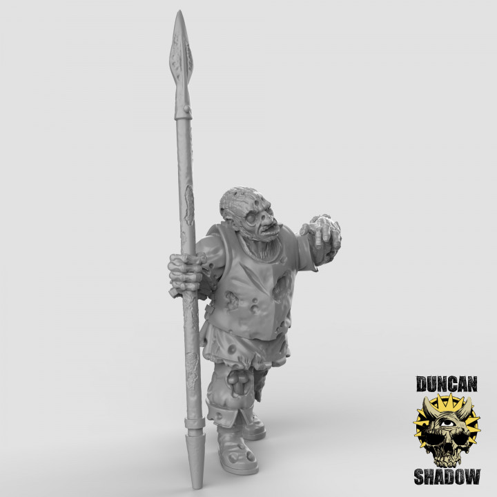 Zombie Town Guard with Spears (pre supported) image