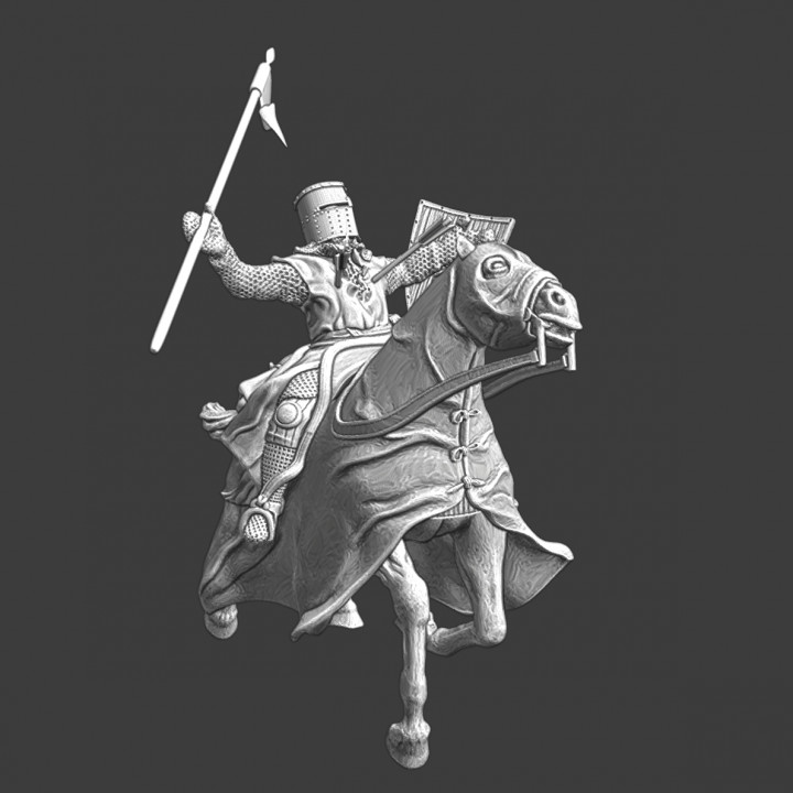 Mounted crusader wounded - with arrows image