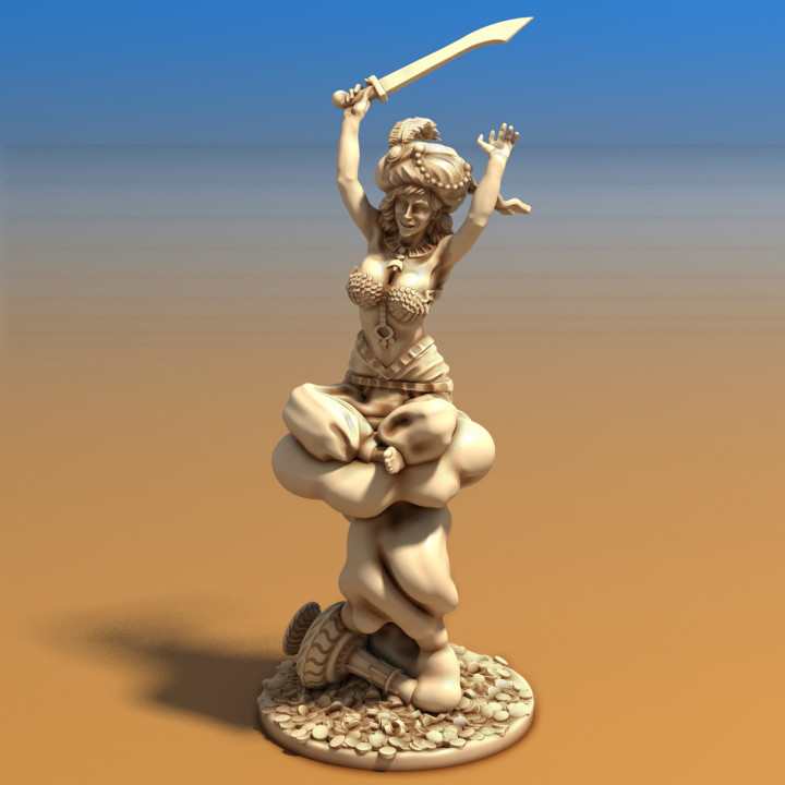 Female Djinni / Genie with Lamp (pre-supported) image