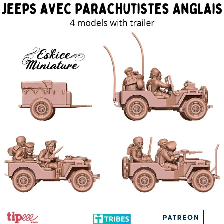 Jeeps with UK paratroopers - 28mm image