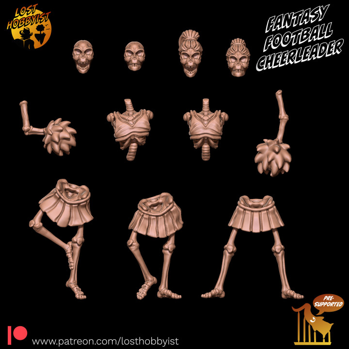 Skeleton Cheerleader (Modular Multipart Set) image
