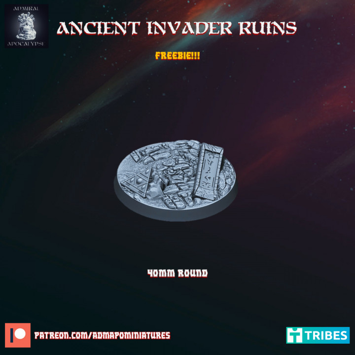 Ancient Invader Ruins 40mm base (Pre-supported Freebie) image