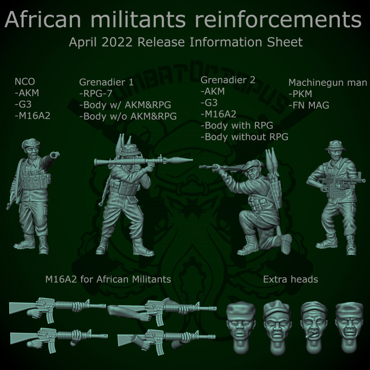 Patreon pack 10 - April 2022 - African militants reinforcements image