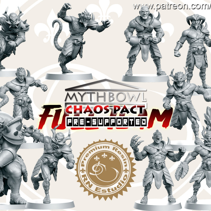 Chaos Pact Team  16 miniatures Fantasy Football 32mm PRE-SUPPORTED image