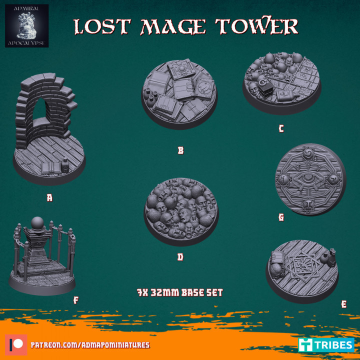 Lost Mage Tower Set 7x32mm (Pre-supported) image