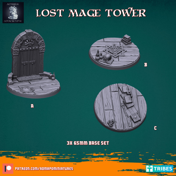 Lost Mage Tower Set 3x65mm (Pre-supported) image