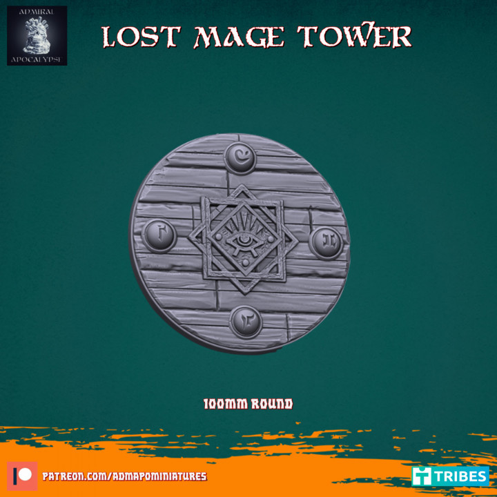 Lost Mage Tower 100mm Base  (Pre-supported) image