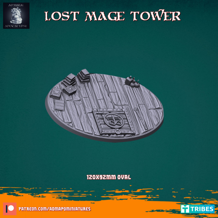 Lost Mage Tower 120x92mm Large oval Base (Pre-supported) image