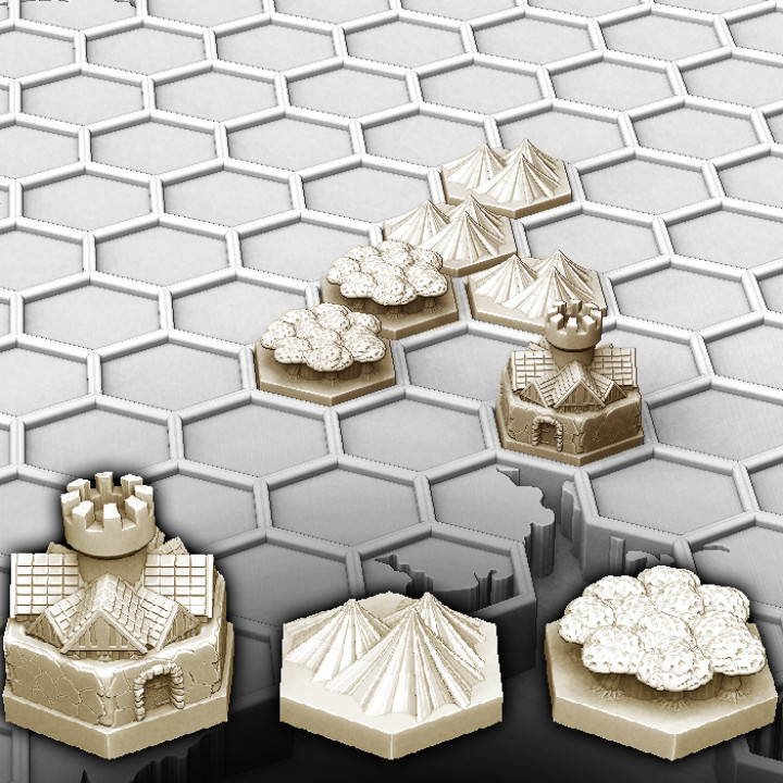 Hexagonal Base Game Pieces image