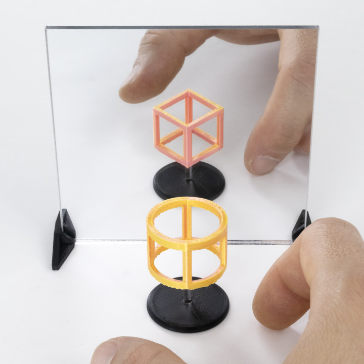 Wireframe Ambiguous Cube // POV Illusion image
