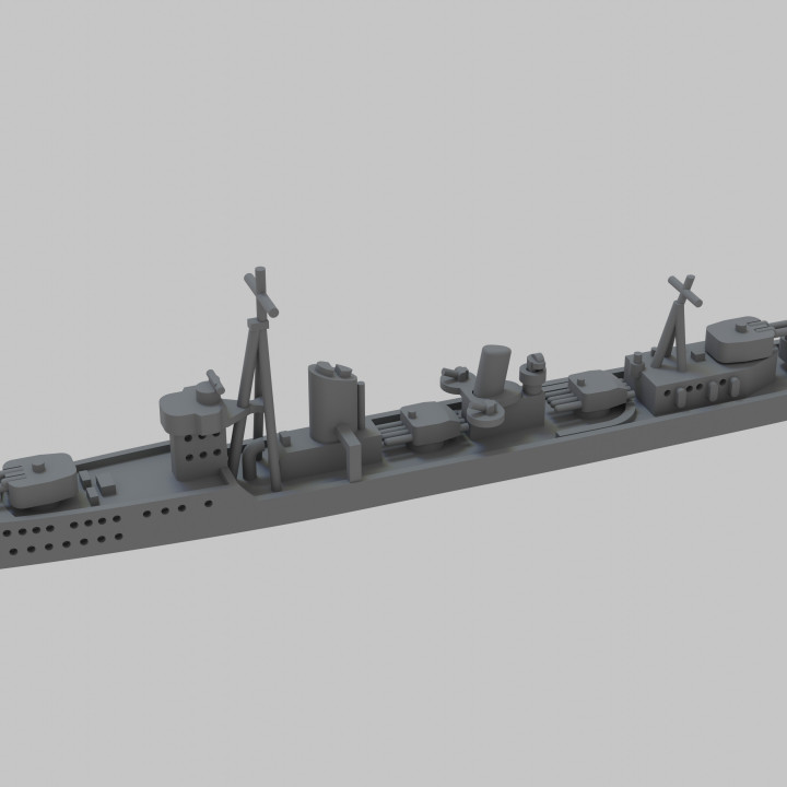 3D Printable Imperial Japanese Navy Kagero Class Destroyer by Lee