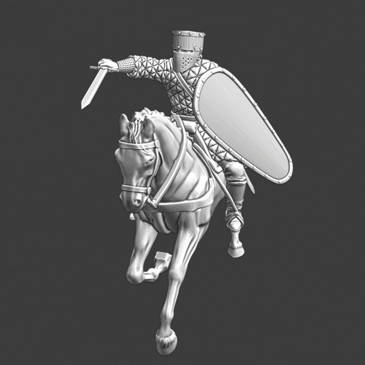 Medieval Danish Crusader Knight - Charging with sword image