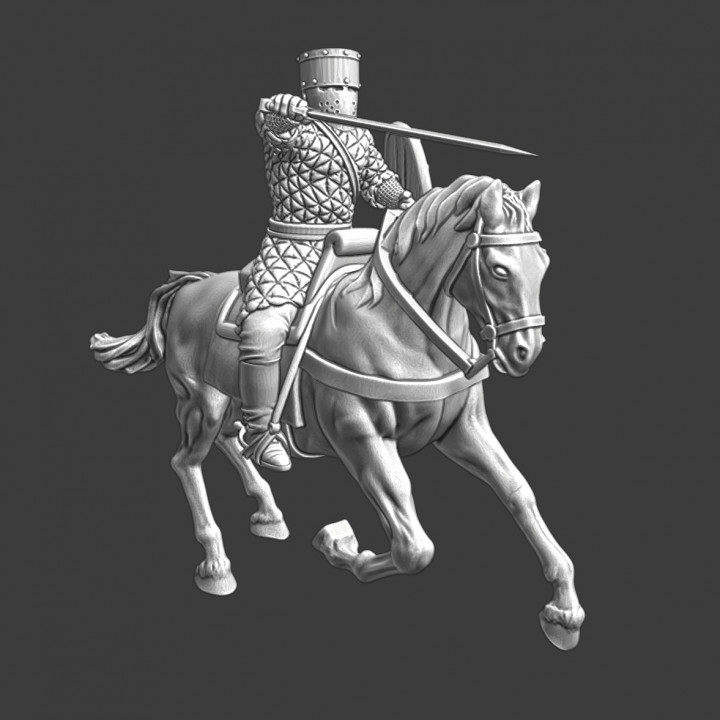 Medieval Danish Crusader Knight - Charging with sword image