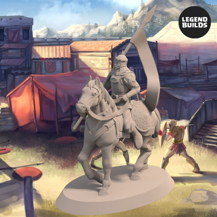 Light Cavalry from the Empire of Jagrad with Spears – Pose 3 – 3D printable miniature – STL file image