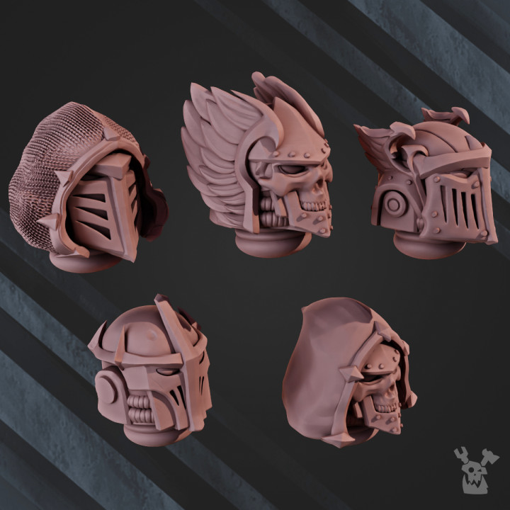 Space Crusaders "Fallen Lions" Head Bits Set x5 image