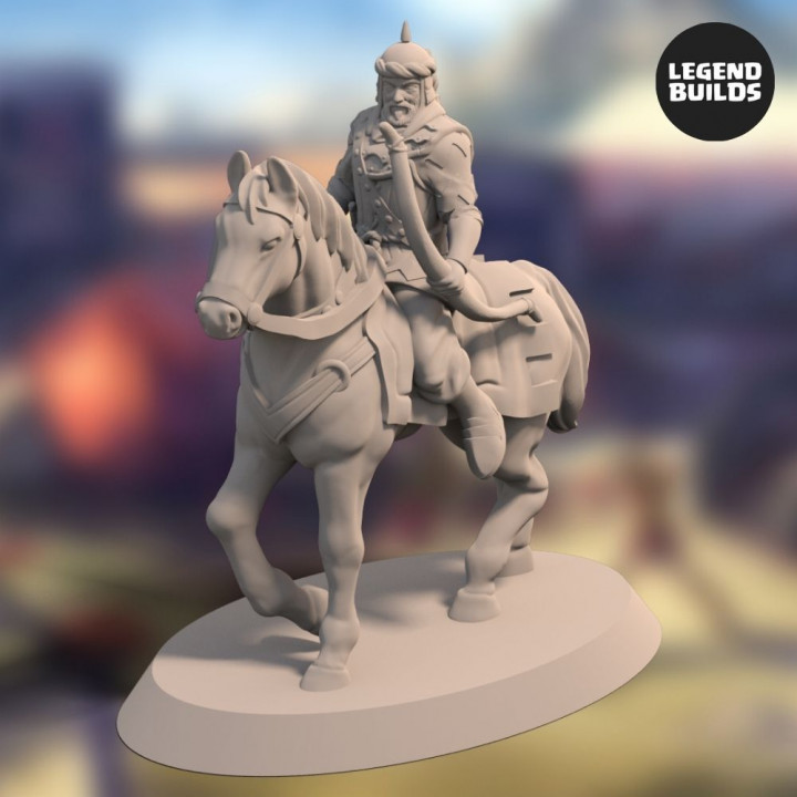 Light Cavalry of the Empire of Jagrad with Bow and Arrow – Pose 3 – 3D printable miniature – STL file image