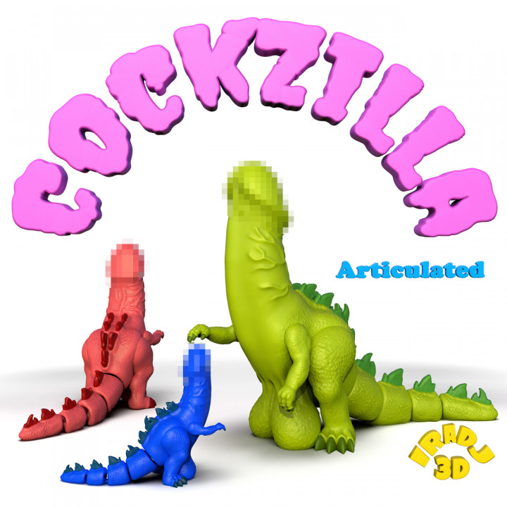 3d Printable Cockzilla Articulated Cockzilla V5 By Iradj Khosronia